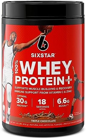 Six Star Elite 100% Whey Protein Plus Triple Chocolate 1.8Lbs And Muscletech Grass Fed Whey Protein Powder Deluxe Vanilla 1.8 Lbs