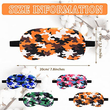 Eurzom Camo Sleep Mask Soft Sleeping Eye Masks For Comfortable Artificial Silk Sleeping With Elastic Straps For Blocking Light For Men Women 4 Colors 4 Pieces