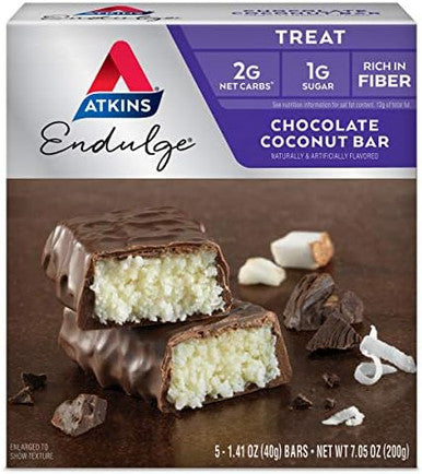 Atkins Caramel Chocolate Nut Roll Snack Bar 16 Count And Chocolate Coconut Bar 5 Count Bundle