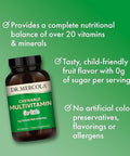 Dr. Mercola Chewable Multivitamin for Kids 28 Vitamins and Minerals 0g Sugar NonGMO GlutenFree and SoyFree Natural Orange Flavor 60 Tablets