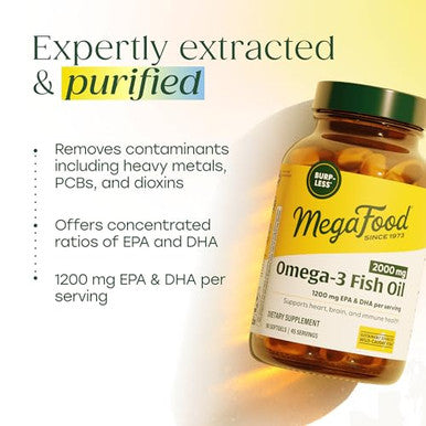 Megafood Fish Oil Omega 3 Supplements 90 Softgels 2000Mg