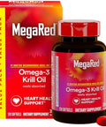 Megared 350Mg Omega 3 Supplement With Epa/Dha Astaxanthin & Phospholipids No Fish Oil Aftertaste Supports Heart Brain Joint And Eye Health 120 Count Softgels (2 Pack)