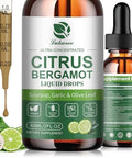 Lukaree Citrus Bergamot + Soursop Liquid Drops With Garlic Olive Leaf Vitamin C D3 Black Pepper For Enhanced Absorption Herbal Wellness Supplement For Cholesterol Heart Digestive & Immune 2 Fl Oz