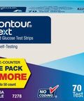 Ascensia Contour Next Blood Glucose Test Strips For Diabetes " 70 Count (1 Pack) Accurate No Coding Secondchance Sampling Compatible With All Contour Next Meters For Easy Blood Sugar Testing