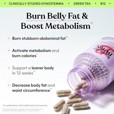 Lemme Burn Debloat & Matcha Bundle - Metabolism & Fat Burning Capsules Bloating & Gas Relief Capsules Energy B12 Gummies - Gluten-Free Non-Gmo - 60 Ct. Ea