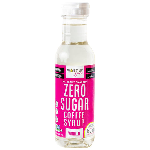 Wholesome Yum Zero Sugar Coffee Syrup (Keto Coffee Syrup) - Sugar Free Vanilla Syrup With Monk Fruit & Allulose - Natural Sweetener & Flavor For Hot & Cold Drinks - Low Carb, Gluten Free (12 fl oz)
