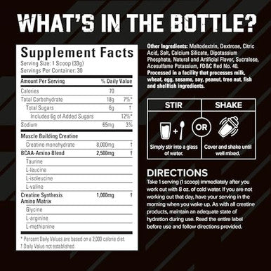 Six Star Creatine Monohydrate Powder, X3 (Fruit Punch) - Flavored Creatine Hcl Powder Monohydrate Supplement For Muscle Building & Performance - Post Workout Supplement For Men & Women - 30 Servings
