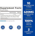 10 in 1 Magnesium Complex 120 Vegan Capsules and Probiotics for Men 70 Billion CFU 15 Strains