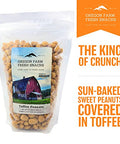 Oregon Farm Fresh Snacks Toffee Peanuts - Sun-Baked Sweet Covered in Toffee - Locally Made Butter Snack - All Natural Ingredients - Resealable Bag Guarantees Freshness (24oz)