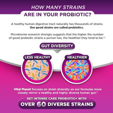 Vital Planet - Intense Care Vaginal Ph & Urinary Probiotics For Women Plus Organic Prebiotics Postbiotics And Parabiotics 65 Billion Cfu And 64 Strains Immune And Digestive Health 30 Ct