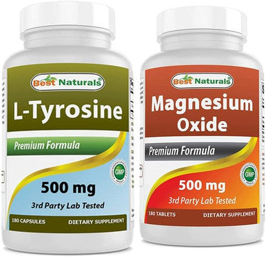 Best Naturals L-Tyrosine 500 Mg & Magnesium Oxide 500 mg