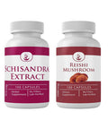 PURE ORIGINAL INGREDIENTS Schisandra Extract And Reishi Mushroom Capsule Bundle, 100 Capsules Each, No Additives Or Fillers, Lab Verified
