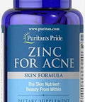 Puritan'S Pride Zinc For Acne Skin Formula With Vitamins C, B-6, A, And E For Men And Women Dietary Supplement For Clear Healthy Skin Immune System Cell Division And Growth Support 100 Tablets