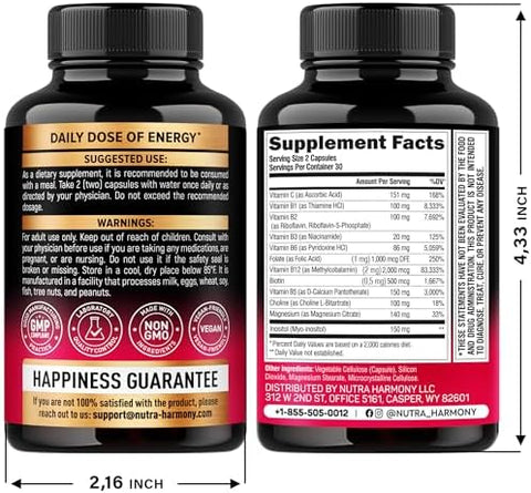 Nutraharmony Vitamin B Complex and Ceylon Cinnamon Capsules