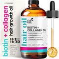 Artnaturals Biotin Collagen Hair Oil 4.0Oz - Growth Promoting Volumizing Formula - Reduce Hair Loss Strengthens And Nourishes Hair - Controls Frizz & Improves Manageability