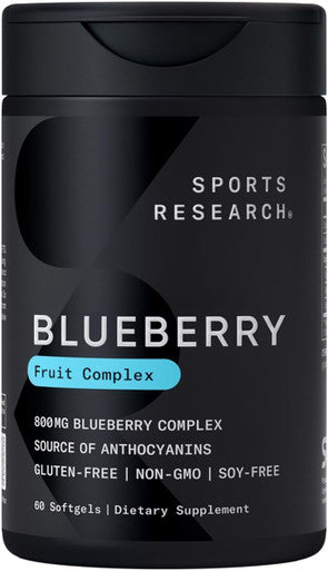 Sports Research Whole Fruit Blueberry Concentrate Made From Organic Blueberries - Non-Gmo & Gluten (60 Liquid Softgels)