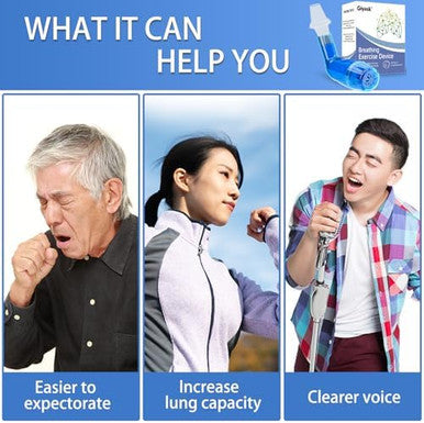 Giyosk Breathing Exercise Device For Lungs Mucus Removal Flutter Flutter Valve Mucus Removal Device With A Set Of Accessories Breathing Trainer For Lung Cleanse(Blue)