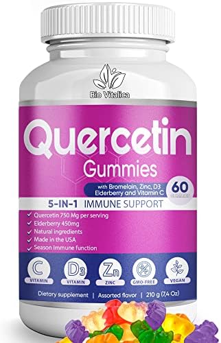 BIO VITALICA BioVitalica Sea Moss Ashwagandha and Quercetin Gummies (Bundle) with Bromelain Vitamin C and Zinc and Elderberry + Vitamin D35 in 1 Immune Support