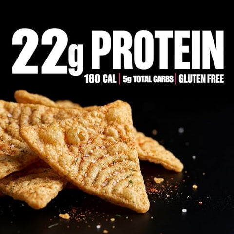 Legendary Foods Zesty Ranch Protein Chips - Popped Tortilla Style - 22G High Protein 5G Carbs Low Sugar Gluten Free Keto Snack Packs - 10 Pack - Healthy Crunchy Chips