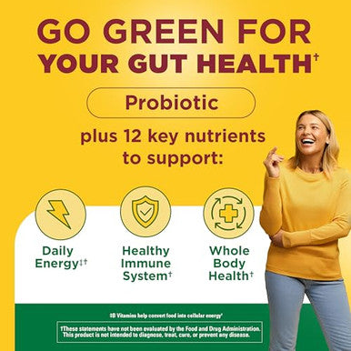 Nature Made Super Greens With Probiotic Capsules Made With 1/2 Cup Veggies 75 Capsules