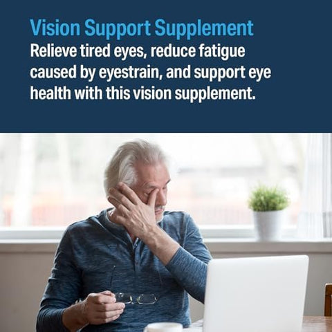 Advanced Vision Formula Supplement Healthy Vision Eye Function Support Eye Vitamins Lutein Zeaxanthin Vitamin A C Zinc Gluten Dairy Vegan (60 Tablets)