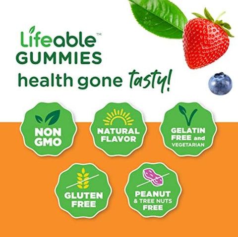 Lifeable Turmeric Curcumin And Ginger For Kids " With Black Pepper Extract " 2000Mg " Great Tasting Natural Flavor Gummy Supplement " Gluten Vegetarian Chewable " 90 Gummies
