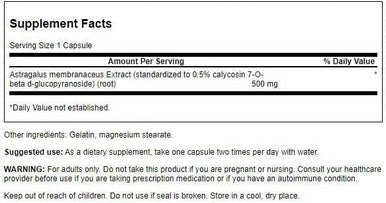 Swanson Astragalus (Standardized) 500 Milligrams 120 Capsules