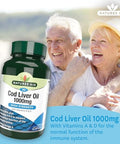 Natures Aid 1000mg High Strength Cod Liver Oil - Pack of 90 Capsules (Packaging May Vary)