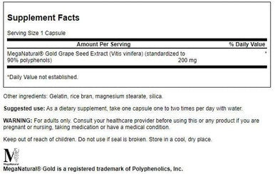 Swanson Grape Seed Extract (Standardized) 200 Milligrams 120 Capsules 2 Bottles