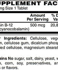 BariatricPal Vitamin B12 (500mcg) Tablets Cherry Flavored Tablets (100 Count)
