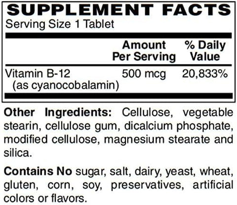 BariatricPal Vitamin B12 (500mcg) Tablets Cherry Flavored Tablets (100 Count)