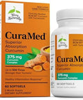 Terry Naturally Curamed 375Mg Antioxidant Supplement For Brain & Immune Health Support Dietary Supplement With Curcumin & Turmeric Essential Oil Herbal Liver Support 120 Softgels