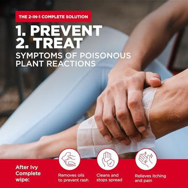 After Bite Ivy Relief & Treatment Wipes - Fast Itch Relief Care For Poison Ivy Encounters - All-Purpose Outdoor Itch Relief Wipes For Emergencies - On-The-Go Portable Wipes - Camping & Hiking Essentials