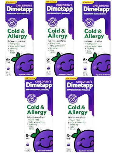 Dimetapp Children'S Cold & Allergy Symptom Reliever Ages 6 And Up 8 Fl Oz (Pack Of 5)