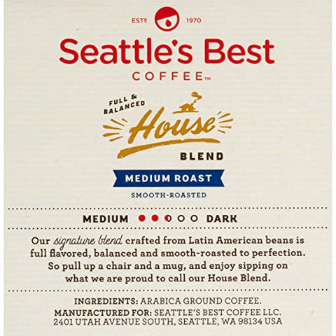 SeattleÃƒÂ¢Ã¢â€šÂ¬Ã¢â€žÂ¢s Best Coffee K-Cup Pods, House Blend Medium Roast, Smooth Roasted Ground Coffee K-Cups for Keurig Brewers, 10 CT K-Cup Pods/Box (Pack of 3 Boxes)