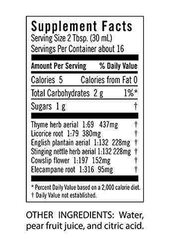 Flora RespirEssence Natural Lung Breath Aid Natural Blend of Thyme Licorice Root and Stinging Nettle Vegan and GlutenFree 17fl. oz. Glass Bottle