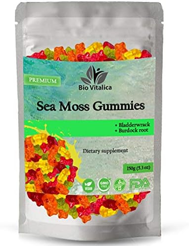 BIO VITALICA Sea Moss Ashwagandha and Sea Moss Gummies (Bundle) Irish sea Moss raw Organic Bladderwrack Burdock Root