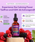 Drops Of Nature Ashwagandha And Saffron Supplement Contains Ksm 66 And Saffron Extract Vegan Gluten-Free Gmo-Free Daily Herbal Ashwagandha Supplement To Support Focus Clarity & Relaxation (Mixed Berry 60Ml)