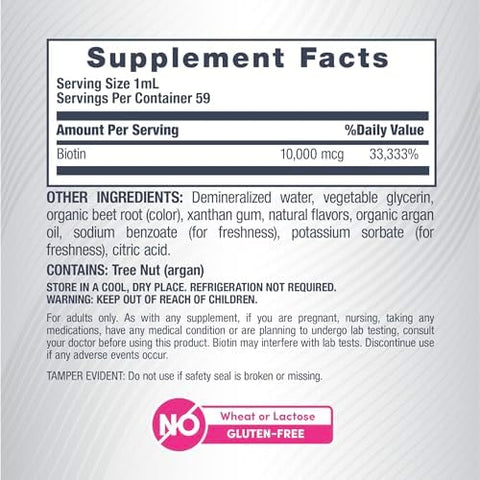 Neocell Biotin Liquid Drops 10000Mcg 2 Fl Oz Fast Acting Supplement Berry Flavor Hair Skin and Nails