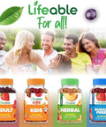 Lifeable Multivitamin for Men Gummies VIT A C D E B1 B2 Niacin B5 B6 Folate B12 Biotin Iodine Zinc Chromium Ginseng Lycopene Inositol Mens Multivitamins Gummies 90 Gummies