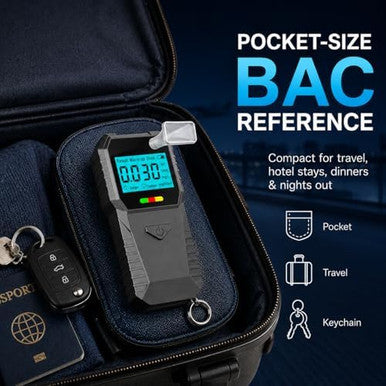 Dubignb Mini Breathalyzer Alcohol Tester Portable Digital Breath Alcohol Detector With Lcd Display Bac Mini Breathalyzer Keychain Tester Blood Alcohol Breathalyzer Mini For Travel