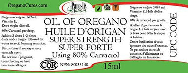 Pure-l? Natural Super Strength Oil of Oregano (~360 drops). Natural Ultra Premium Immune Supplement