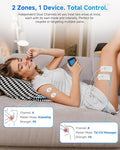Homchy Tens Unit Muscle Stimulator 24 Modes Dual Channel Tens Ems Machine For Muscle Tension And Back Relief Rechargeable Pulse Massager With Timer 6 Upgraded Pads For Neck Shoulder Leg And Knee