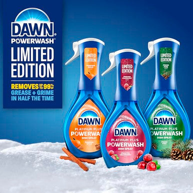 Dawn Powerwash Spray Dish Soap Dishwashing Liquid Pumpkin Spice Frosted Cranberry 1 Starter Kit 1 Refill 2X16 Fl Oz