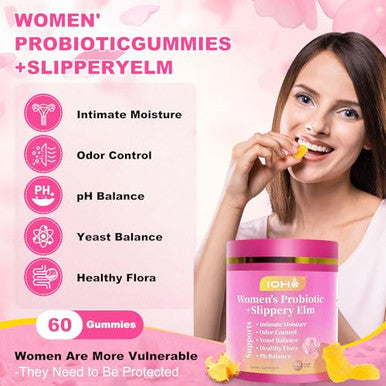 Zrevsb Her Juicy Feminine Probiotics Gummies For Women Tropical Pineapple Flavor 60 Gummies 1 Pack