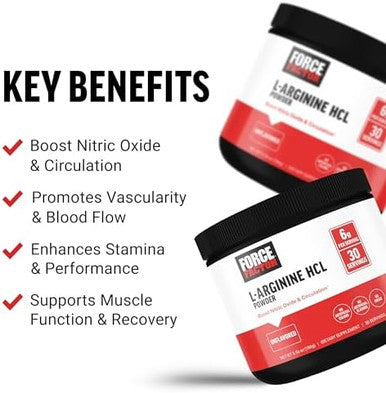 Force Factor L Arginine Hcl Larginine Supplement To Boost Nitric Oxide For Better Circulation Blood Flow And Muscle Pumps L Arginine Powder 6000Mg Unflavored 30 Servings