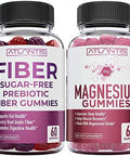 Atlantis Nutrition Sugar Prebiotic Fiber Gummies For Adults 2-Pack (120 Gummies) + Magnesium Gummies - 770 Mg Magnesium Citrate 60 Gummies