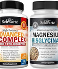 Vitamin B Complex With Vitamin C (4 Month Supply) Plus High Absorption Magnesium Bisglycinate Capsules (4 Month Supply)