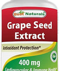 Best Naturals Grape Seed Extract 400 Mg Veggie Capsule 120 Count