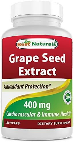 Best Naturals Grape Seed Extract 400 Mg Veggie Capsule 120 Count